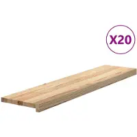 vidaXL Marches d'escalier 20 pcs non traité bois de chêne massif