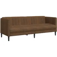 vidaXL Canapé 3 places marron similicuir aspect daim