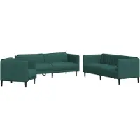 vidaXL Ensemble de canapés 3 pièces vert foncé Tissu