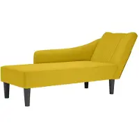 vidaXL Chaise longue avec accoudoir à droite jaune velours