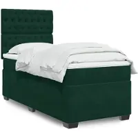vidaXL Lit boxspring avec matelas vert foncé 90x190 cm velours