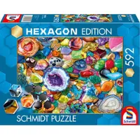 Schmidt Puzzle Hexagone, Assortiment de pierres précieuses, 592 pièces