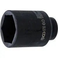 Bgs Douille à choc, six pans, longue 20 mm (3/4") 60 mm (60 mm)