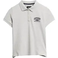 Superdry pour femme. W6011869A Polo slim 90s gris (M), Casuel, Coton, Manche courte
