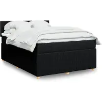 vidaXL Lit boxspring avec matelas noir 140x190 cm Tissu