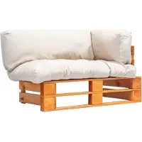 vidaXL Canapé-palette de jardin avec coussins en pin couleur sable