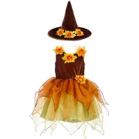 Souza Déguisement - Sorcière - Sabrina - Marron/Orange - - 5-7 ans (110-122) - Costumes