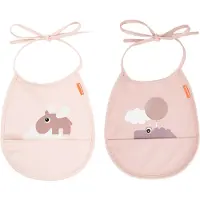 Done by Deer Bavoir - PU - 2 Pack - Happy Clouds Powder - - UneTaille - Bavoir