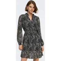 ONLY Robe courte ONLCAROLINE L/S SHORT femmes - Noir - EU XS