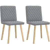 vidaXL Chaise de salle à manger 2 pcs. Tissu gris clair