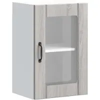vidaXL Armoire de cuisine suspendue avec porte en verre Lucca Gris Sonoma