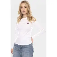 Levi's T-shirt 'Essential Housemark Long Sleeve Tee' rouge carmin / blanc