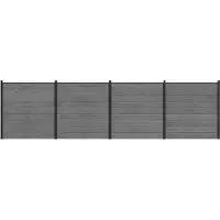 vidaXL : Ensemble de jardin, 699 x 186 cm, en bois composite (WPC) et aluminium, couleur gris