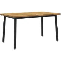 vidaXL : Table en bois d'acacia massif, dimensions 140 x 70 x 75 cm, finition blanche et noire