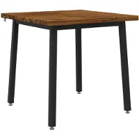 vidaXL : Table en bois d'acacia massif, dimensions 80 x 80 x 75 cm, finition naturelle et noire