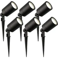 LEDVION Lot de 6 LED Extérieur Spot IP65 3W 4000K GU10 dimmable piquet