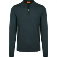 Suitable Crew Zip Merino Dark Green