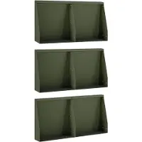 vidaXL Muret de soutènement, 6 pièces, 40 x 12 x 30 cm, acier, vert olive