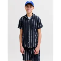 JACK&JONES JUNIOR Junior Chemise 'JORCoba' bleu nuit / blanc