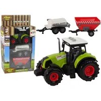 Leantoys Ensemble de tracteurs agricoles + 2 machines agricoles, ensemble de camions agricoles