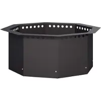 vidaXL Cheminée d'extérieur, cercle noir, 60 x 60 x 25 cm, acier