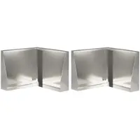 vidaXL Muret de soutènement, 2 pièces, 50 x 50 x 30 cm, acier inoxydable, argenté