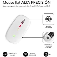 Subblim Souris sans fil LED Dual Flat 1600 DPI Blanc