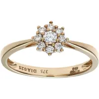 Diamant L'Eternel Bague 'Cluster-Ring aus 375 Gelbgold mit 9 Karat Diamant' or