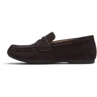 FitFlop pour femme. ADD-167 Mocassins en cuir Delicato marron foncé (36), Plat, Aucun, Casuel, Classique