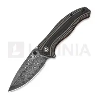 CIVIVI Couteau pliant Vyrent Damascus, Black/Tan/Orange G-10