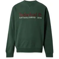 Timberland Sweat-shirt 'ESTABLISHED 1973' beige clair / marron / vert foncé