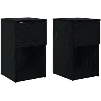 vidaXL Armoire de lit 2 pcs Chêne noir 29 x 31,5 x 49 cm