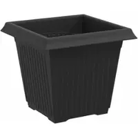 vidaXL Pot De Fleurs Carré 24 Pcs Noir 16 X 16 X 14 Cm Plastique