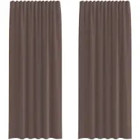 vidaXL Voile Rideaux avec patte 2 pcs. Marron