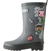 Next Bottes en caoutchouc 'Minecraft' gris / gris clair / rose / rouge