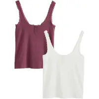 Next Chemise de nuit bourgogne / blanc
