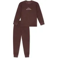 Schiesser Pyjama 'Nightwear' brun foncé