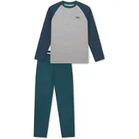 Schiesser Pyjama ' Nightwear ' gris chiné / pétrole