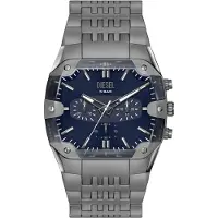 Diesel Montre à affichage analogique 'SPIKED CUSHION' gris argenté