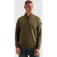 PME Legend Pull-over 'Pullover in 100% cotton with half-zip' vert