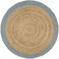 vidaXL Tapis fait à la main Jute avec bord vert olive 240 cm