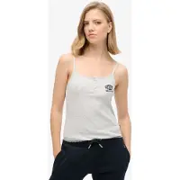 Superdry Femme Athletic Essentials Button Down Cami Top Gris Clair Taille: 14-16