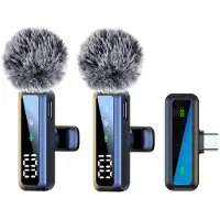 INF Microphone Lavalier Double Sans Fil avec Interface Type-C - Affichage Numérique, Réduction du Bruit