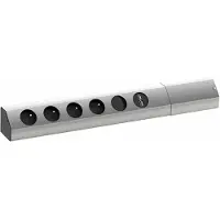 Bachmann 2.00m Bâti de prises avec interrupteur argent 4 923.012 - Bâti de prises Unité de distribution de courant (PDU) 4 sorties AC (923.012)