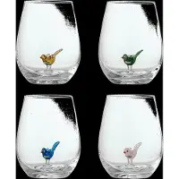 Bloomingville Ensemble de 4 verres à boire Misa à motif oiseaux
