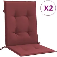 vidaXL Coussins de chaise basse 2 pcs. Mélange rouge vin 100x50x4 cm Tissu