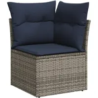 vidaXL | Canapé de jardin | avec coussins Gris 62 x 62 x 69 cm Rotin synthétique