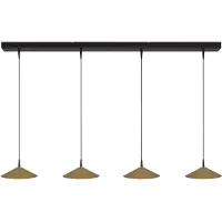 Masterlight Lampe suspendue à 4 lumières Ceppo noir avec or Ø 22cm