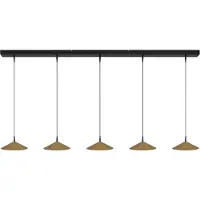 Masterlight Lampe suspendue à 5 lumières Ceppo noir avec or Ø 22cm