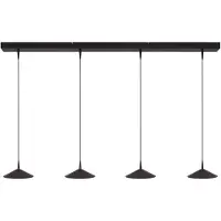 Masterlight Lampe suspendue à 4 lumières Ceppo noir Ø 18cm